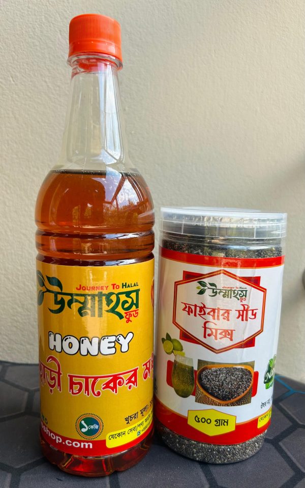 পাহাড়ি চাকের মধু ১ কেজি + চিয়া সিড ৫০০ গ্রাম